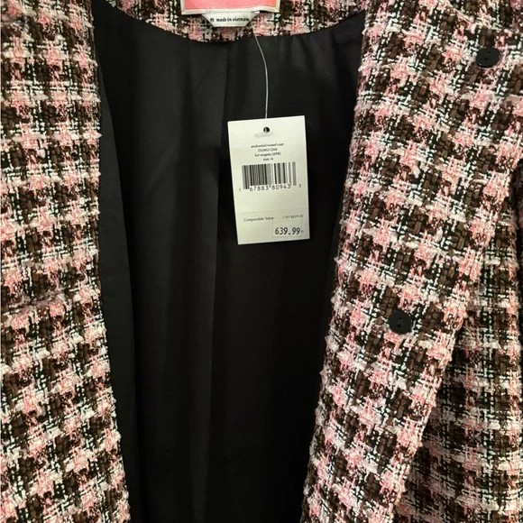 Chic Pink and Black Women's Coat - Picture 4 of 5